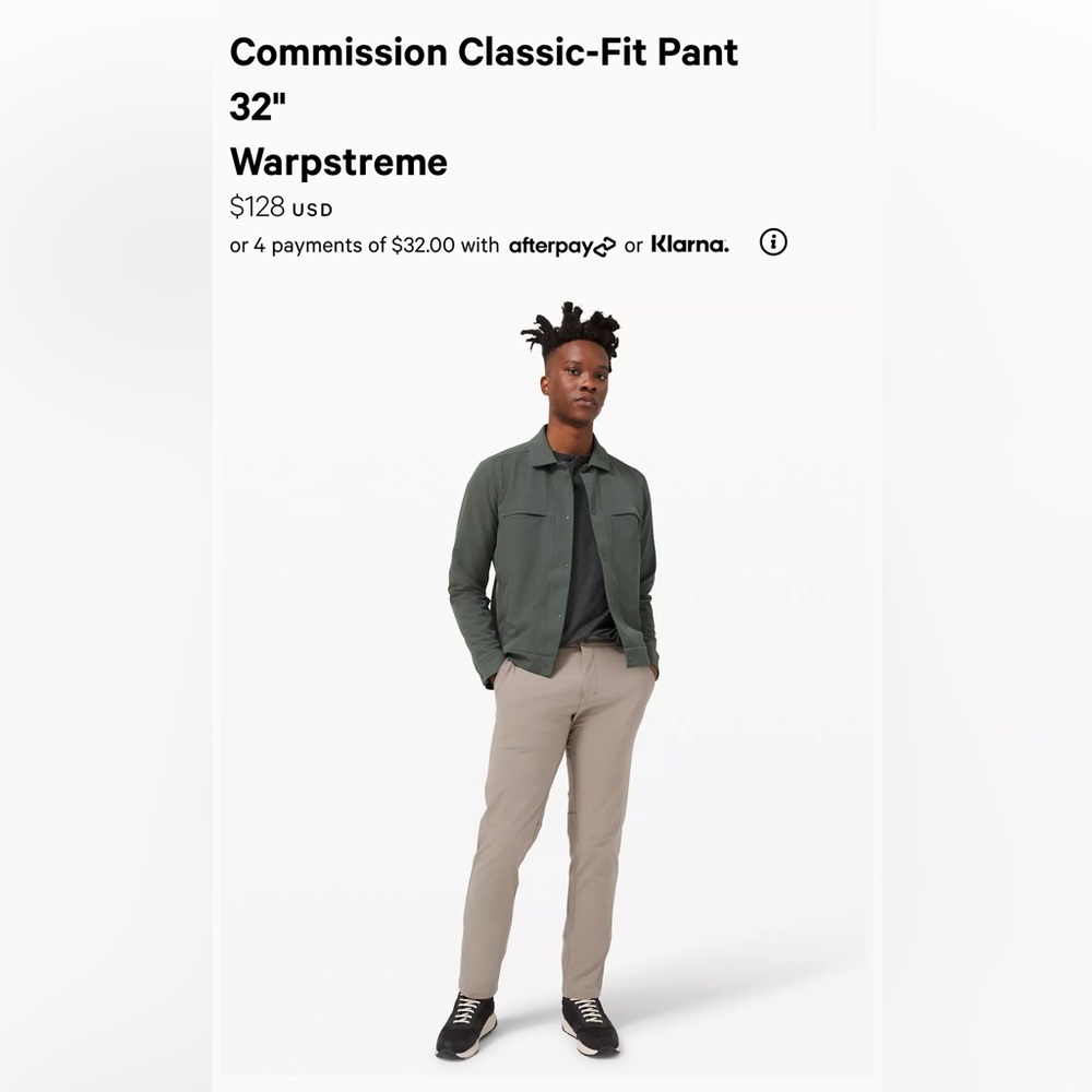 Lululemon Commission Classic-Fit Pant Sz 35